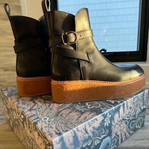 Ulla Johnson black platform ankle boots in a size 8.5. Worn once!